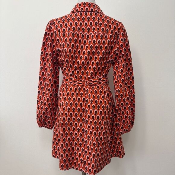 Zara Printed Short Dress Orange - Size Small - Picture 4 of 8
